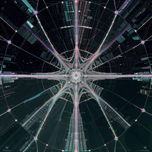 A vast, interconnected network of price comparisons visualized as a shimmering, ethereal cityscape.